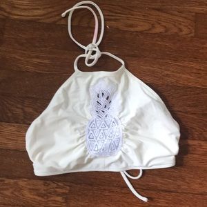 Aerie size large pineapple bikini top